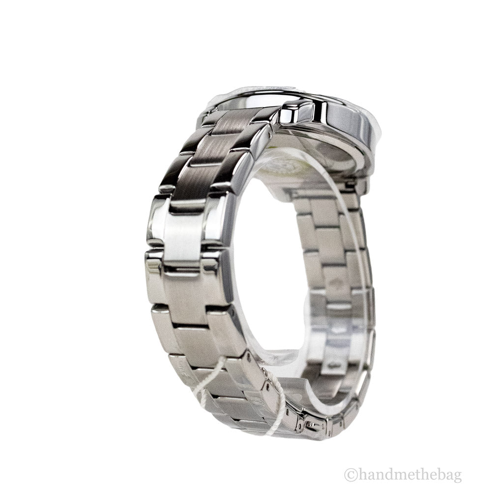 Coach Boyfriend Crystal Bezel Silver Stainless Steel Watch