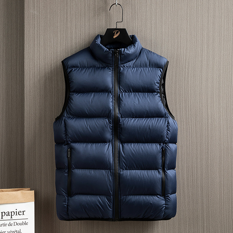Men's Fluffy Polyester Fiber Waistcoat - Windproof & Warm
