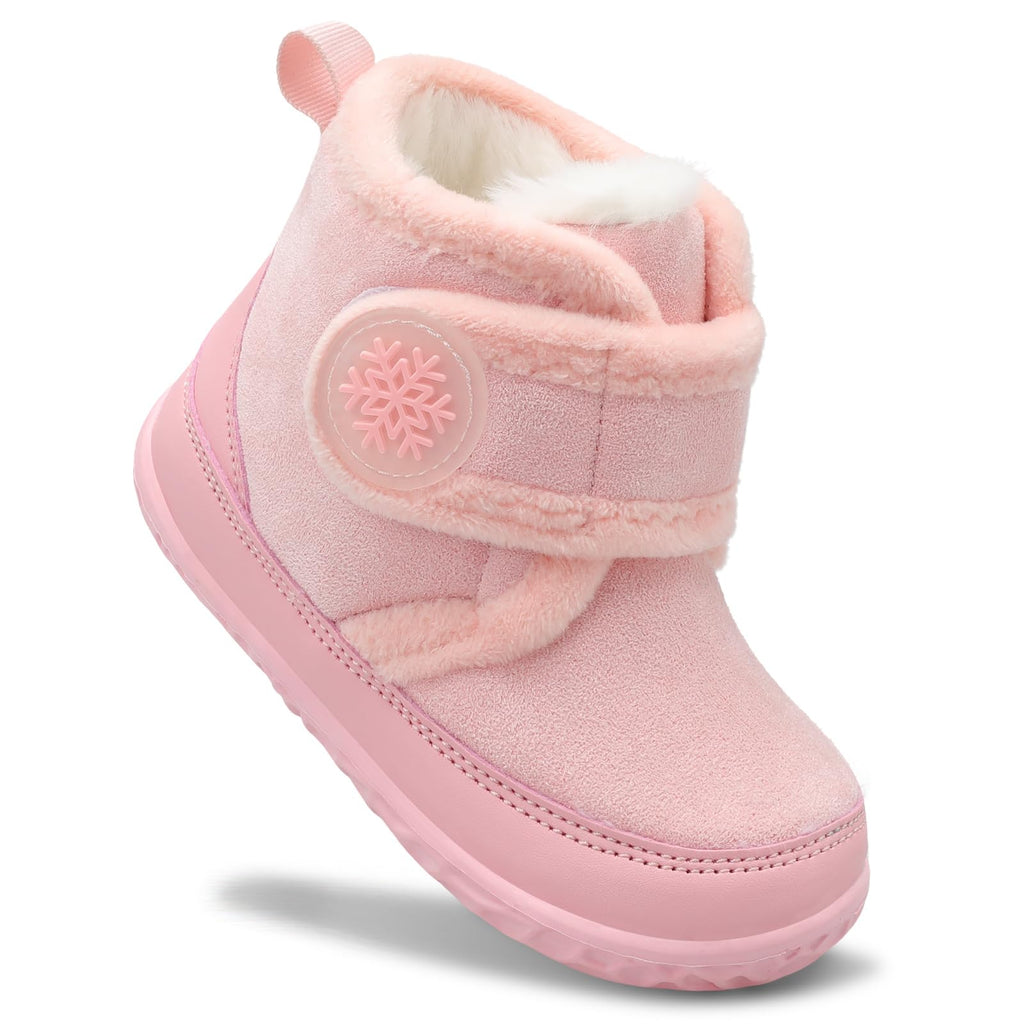 Baby Girls Boots Infant Warm Walking Boots Hard Bottom Winter Baby Shoes Toddler Baby House Shoes Pink 9-16 Months