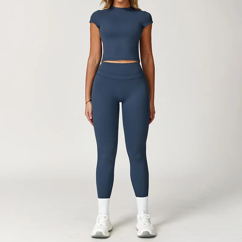 2 Pieces Sportswear Women Yoga Set Gym Clothes Sportswear Yoga Suits Fitness Set Tracksuits Sports Bra Gym High Waist Leggings