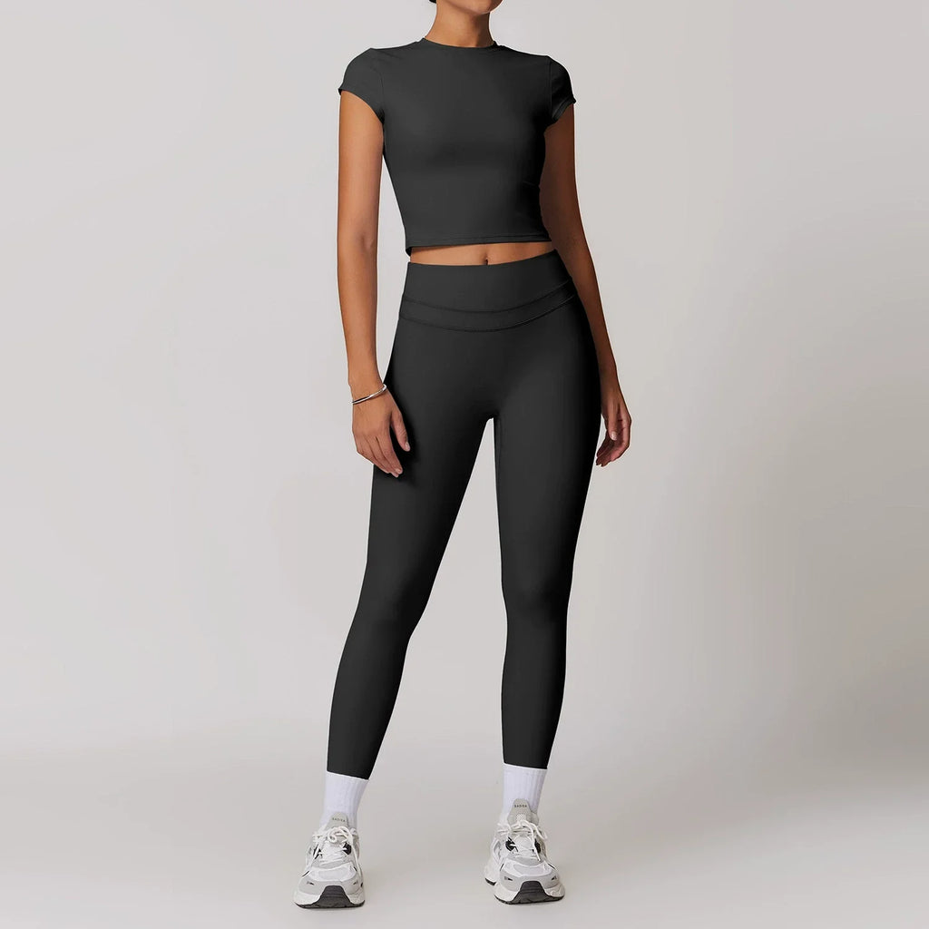 2 Pieces Sportswear Women Yoga Set Gym Clothes Sportswear Yoga Suits Fitness Set Tracksuits Sports Bra Gym High Waist Leggings