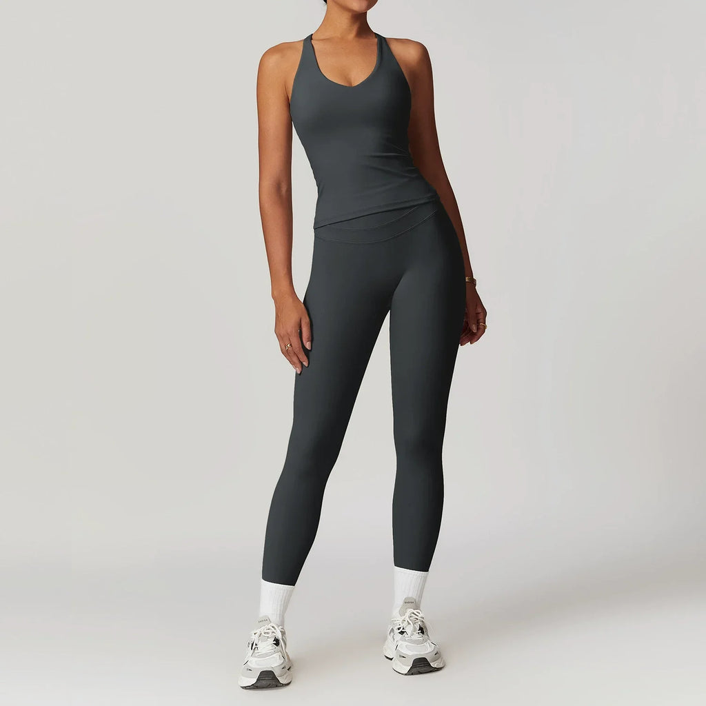 2 Pieces Sportswear Women Yoga Set Gym Clothes Sportswear Yoga Suits Fitness Set Tracksuits Sports Bra Gym High Waist Leggings