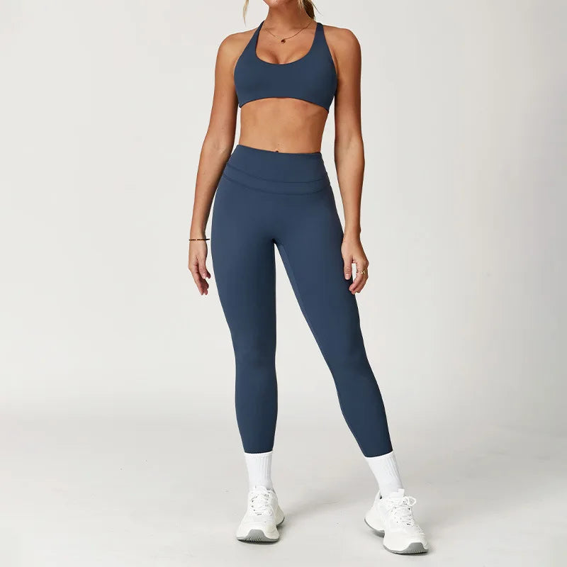2 Pieces Sportswear Women Yoga Set Gym Clothes Sportswear Yoga Suits Fitness Set Tracksuits Sports Bra Gym High Waist Leggings