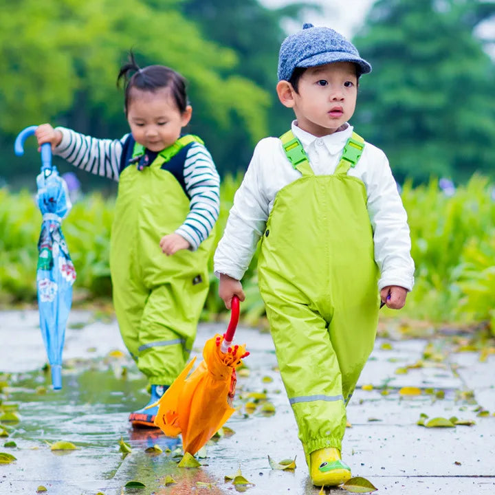 Summer Spring Baby and Girls Boys Waterproof PU Bodysuit Kids Single Layer Breathable Rain Pants Child Outfit Jumpsuit 1-8 Years