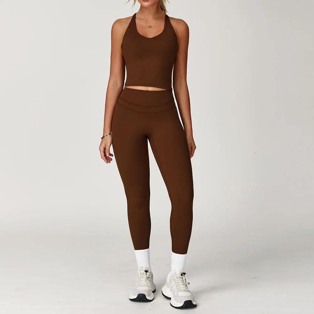 2 Pieces Sportswear Women Yoga Set Gym Clothes Sportswear Yoga Suits Fitness Set Tracksuits Sports Bra Gym High Waist Leggings