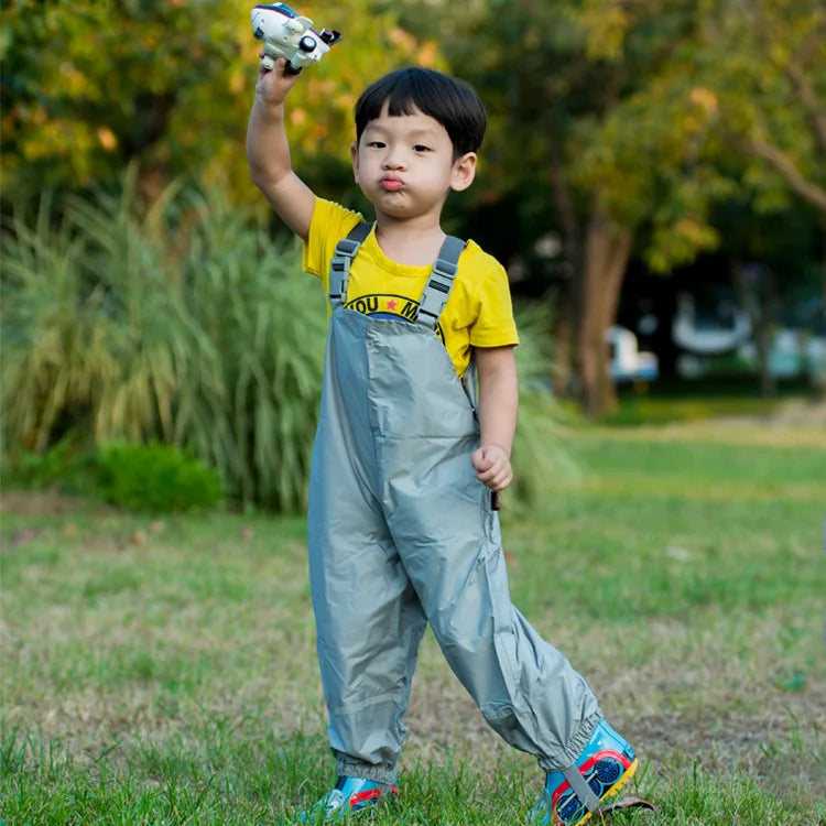 Summer Spring Baby and Girls Boys Waterproof PU Bodysuit Kids Single Layer Breathable Rain Pants Child Outfit Jumpsuit 1-8 Years