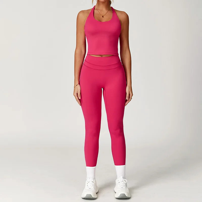 2 Pieces Sportswear Women Yoga Set Gym Clothes Sportswear Yoga Suits Fitness Set Tracksuits Sports Bra Gym High Waist Leggings