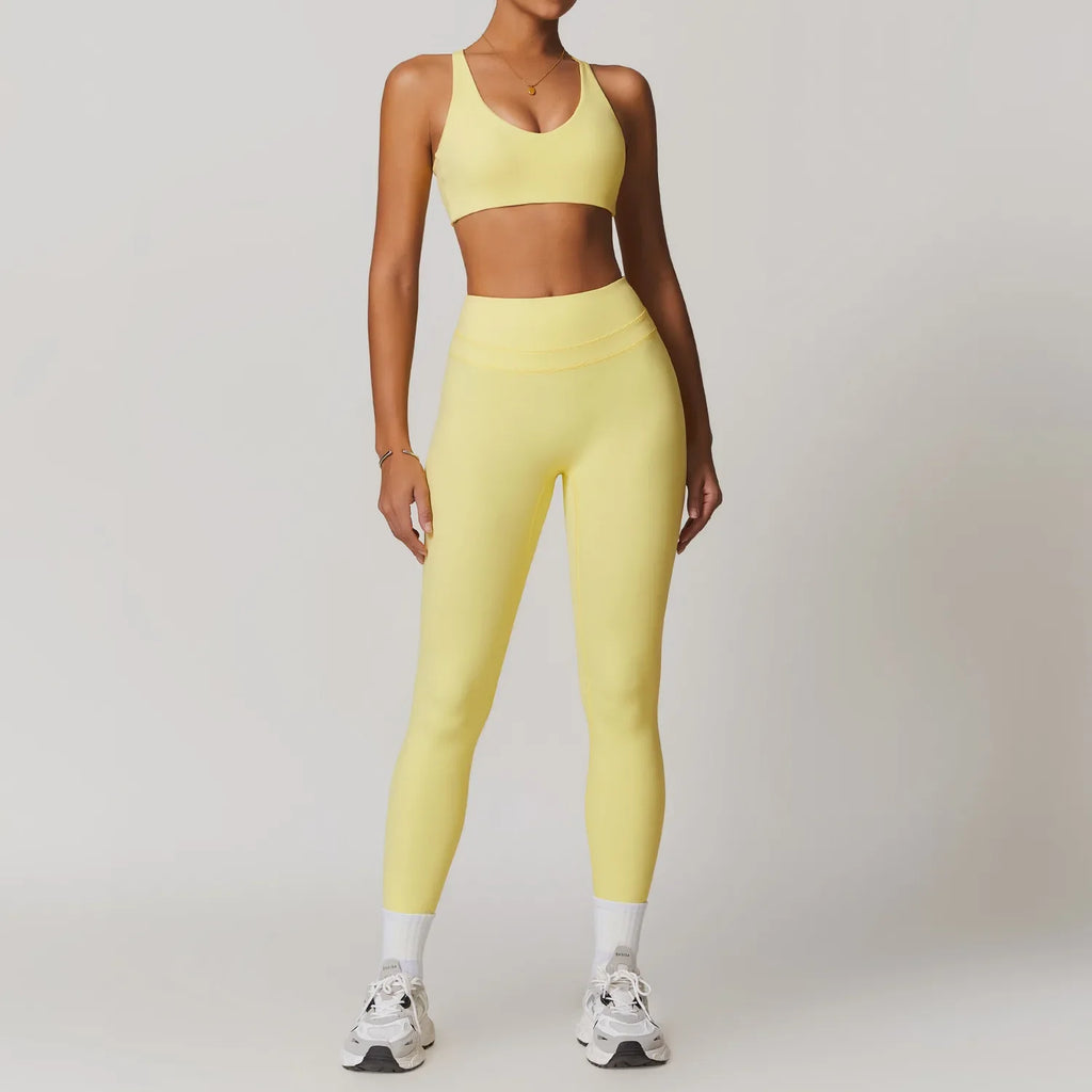 2 Pieces Sportswear Women Yoga Set Gym Clothes Sportswear Yoga Suits Fitness Set Tracksuits Sports Bra Gym High Waist Leggings