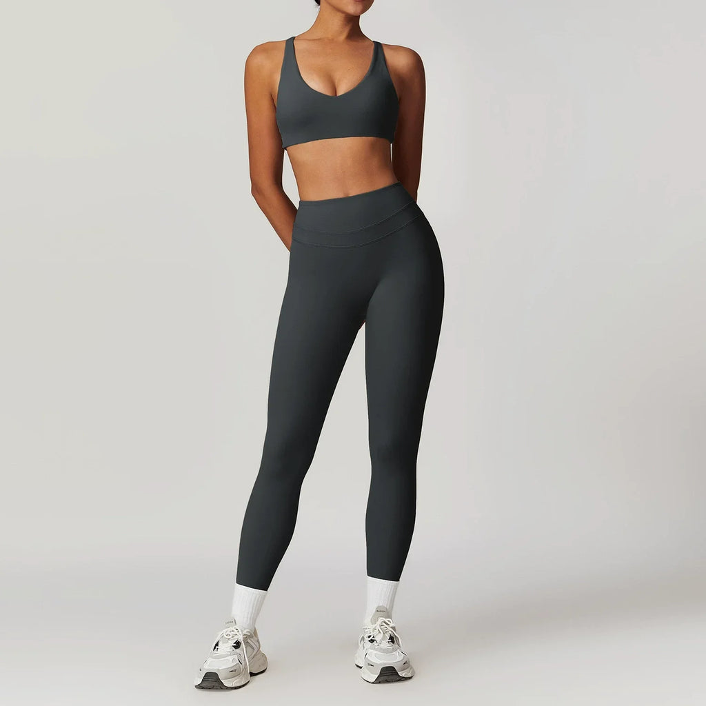 2 Pieces Sportswear Women Yoga Set Gym Clothes Sportswear Yoga Suits Fitness Set Tracksuits Sports Bra Gym High Waist Leggings