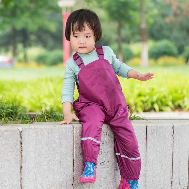 Summer Spring Baby and Girls Boys Waterproof PU Bodysuit Kids Single Layer Breathable Rain Pants Child Outfit Jumpsuit 1-8 Years