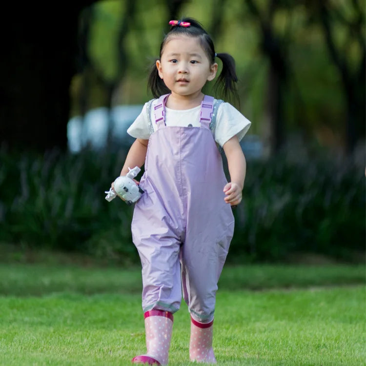 Summer Spring Baby and Girls Boys Waterproof PU Bodysuit Kids Single Layer Breathable Rain Pants Child Outfit Jumpsuit 1-8 Years