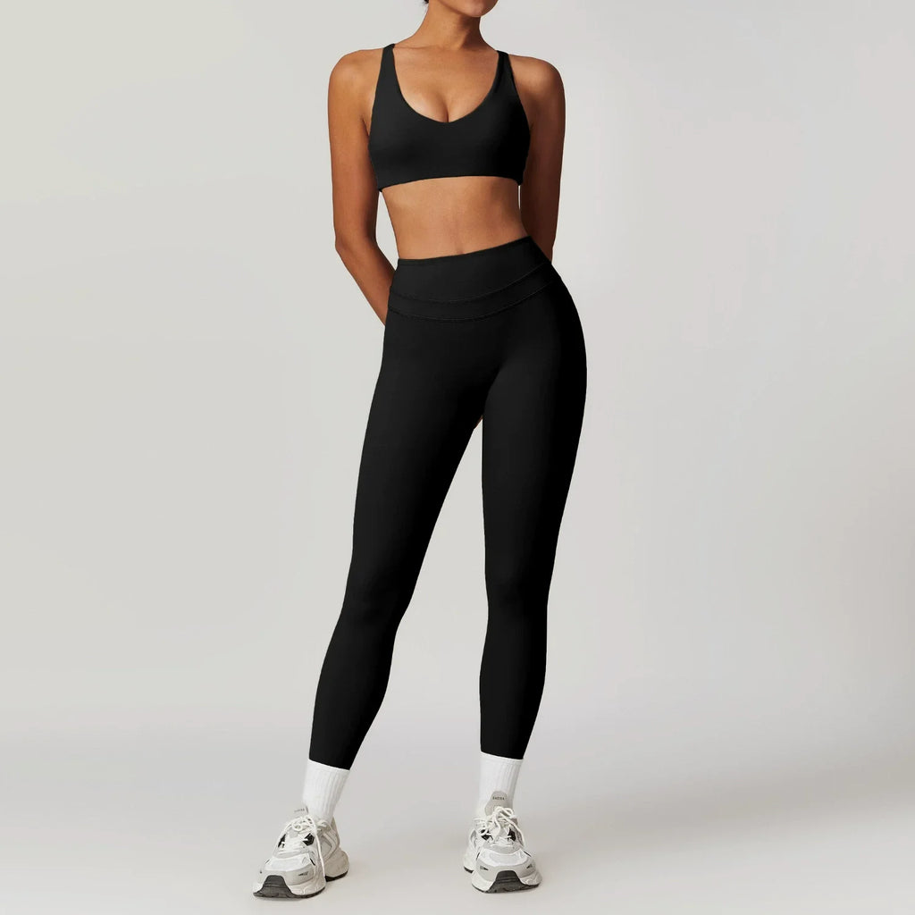 2 Pieces Sportswear Women Yoga Set Gym Clothes Sportswear Yoga Suits Fitness Set Tracksuits Sports Bra Gym High Waist Leggings