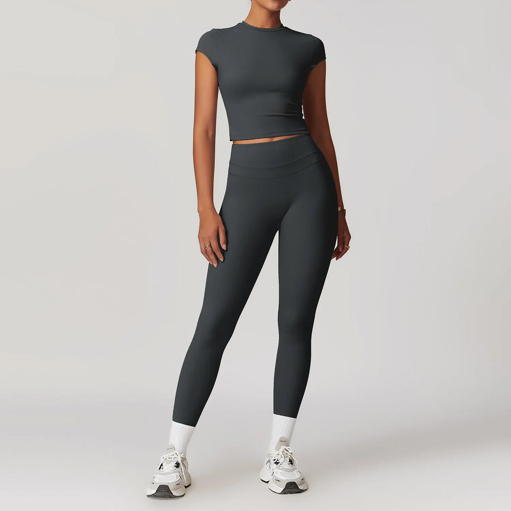 2 Pieces Sportswear Women Yoga Set Gym Clothes Sportswear Yoga Suits Fitness Set Tracksuits Sports Bra Gym High Waist Leggings