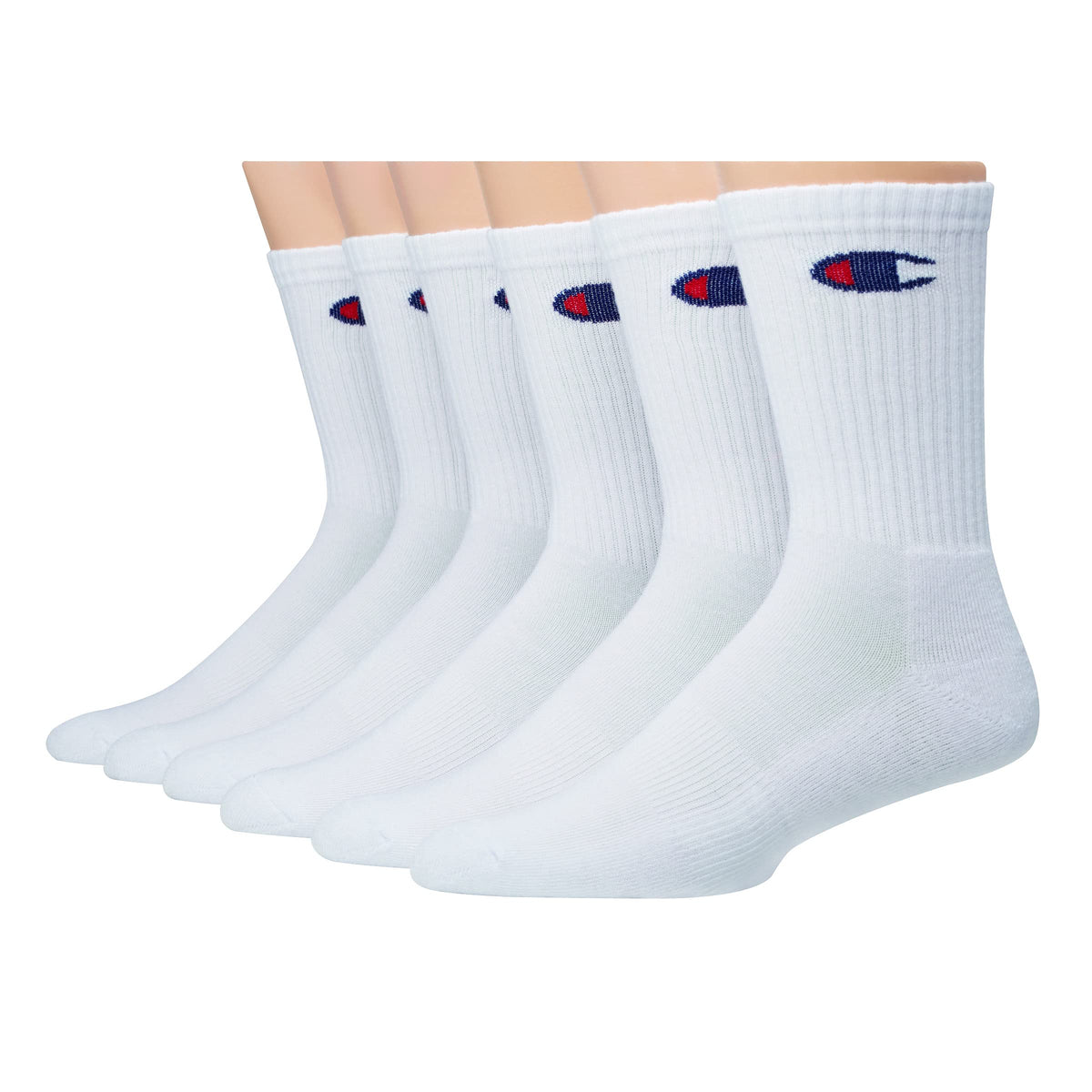 Champion Mens 6 Pack With Gift Box Crew Sock White 12-Jun US