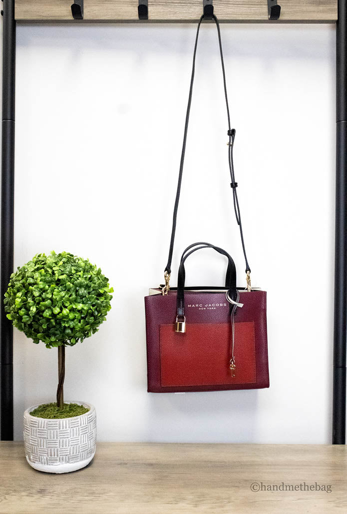 Marc Jacobs Grind Mini Pomegranate Colorblock Leather Tote