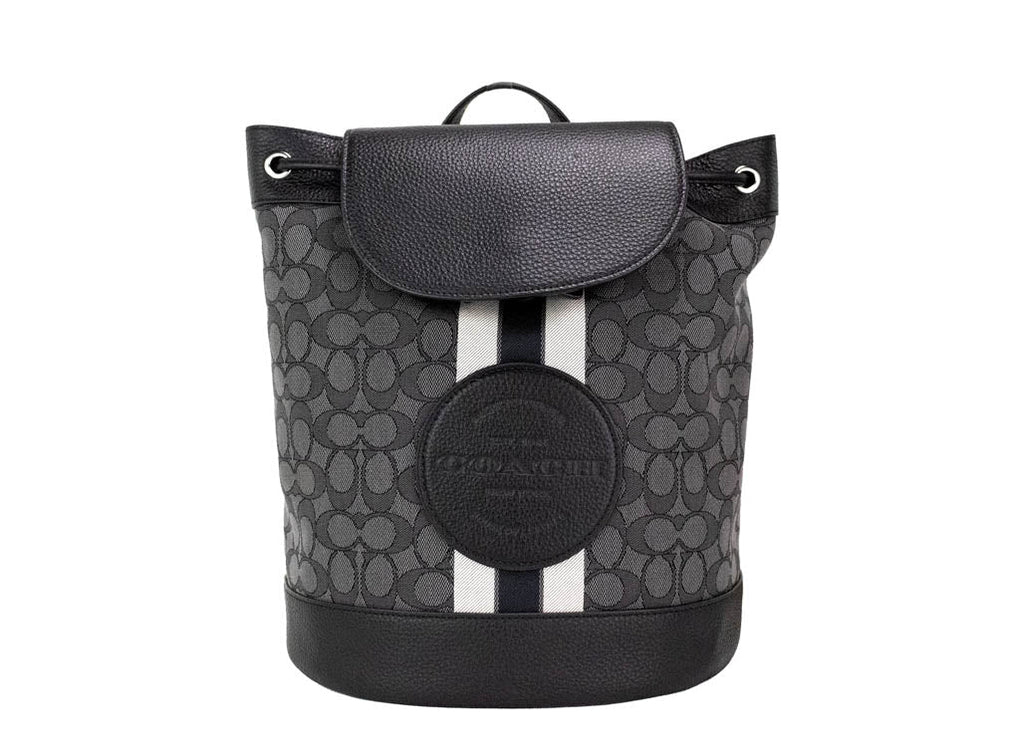 Coach Dempsey Black Smoke Signature Jacquard Canvas Patch Backpack