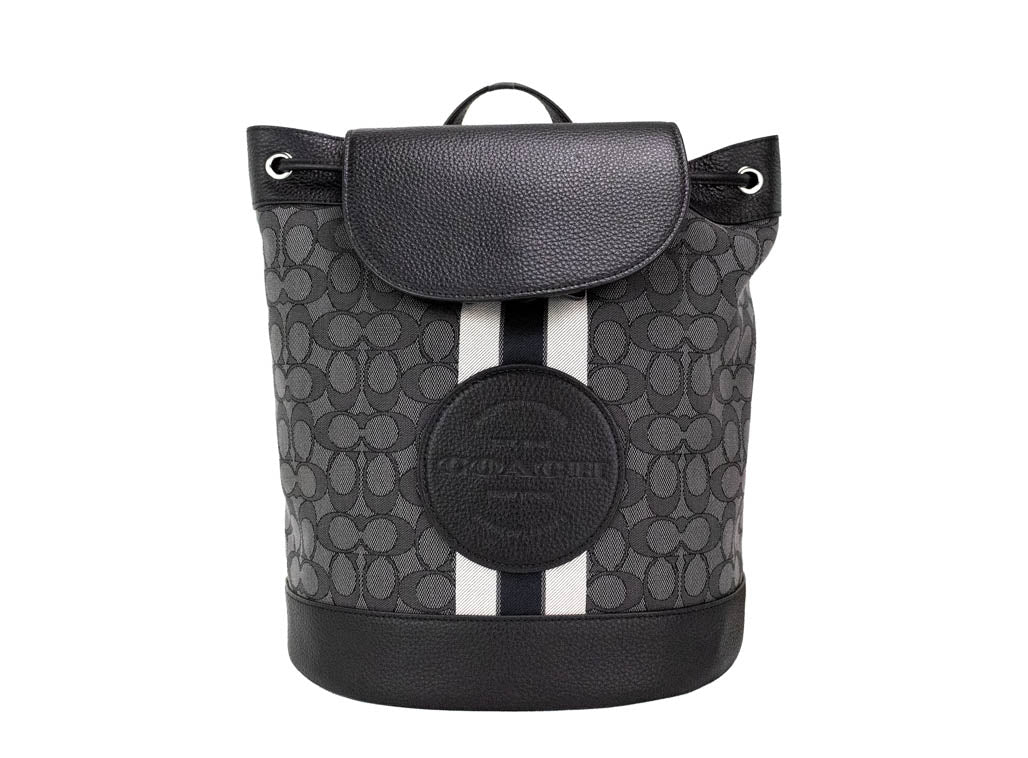 Coach Dempsey Black Smoke Signature Jacquard Canvas Patch Backpack