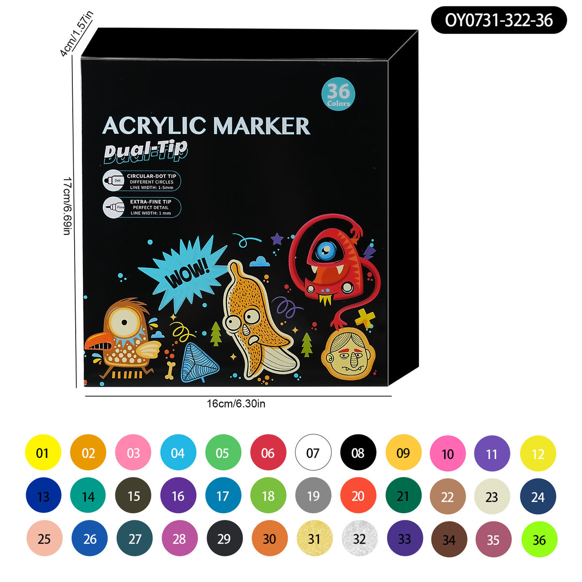 Dual-Head Acrylic Markers Set for Kids and Students
