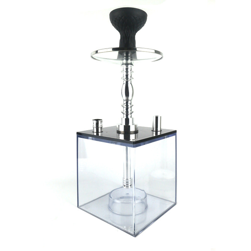 Acrylic Hookah Set with Arabic Square Design