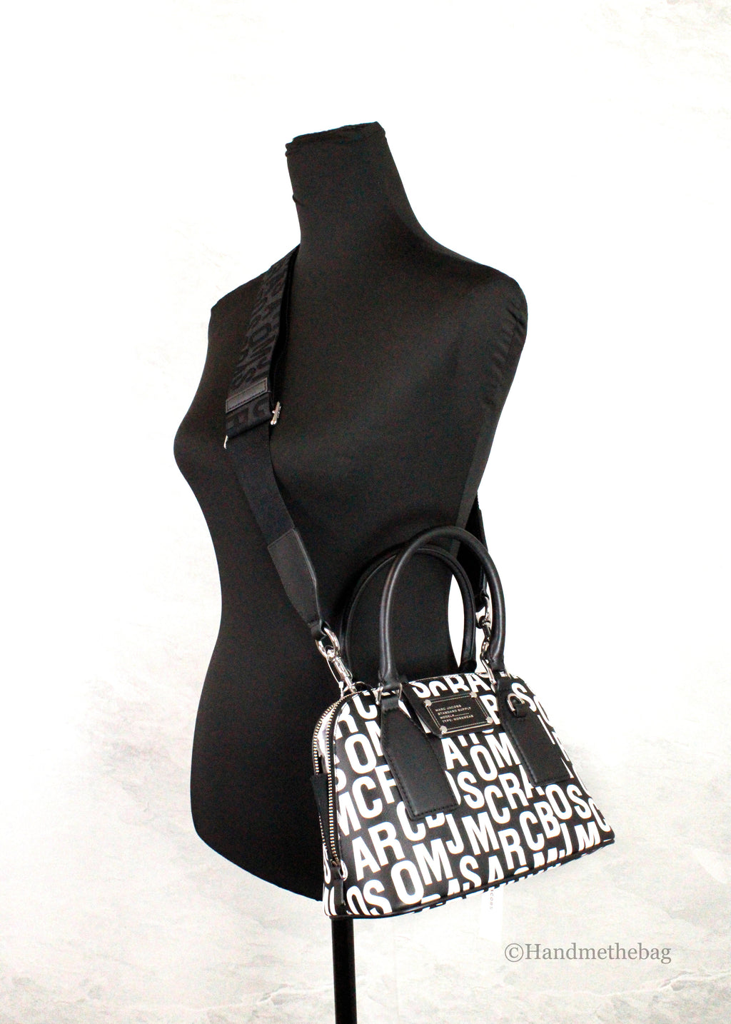 Marc Jacobs Small Monogram Leather Dome Satchel Crossbody Bag