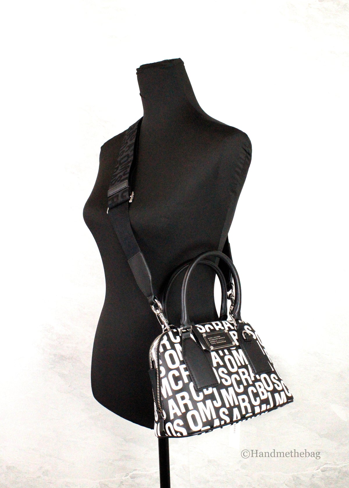 Marc Jacobs Small Monogram Leather Dome Satchel Crossbody Bag