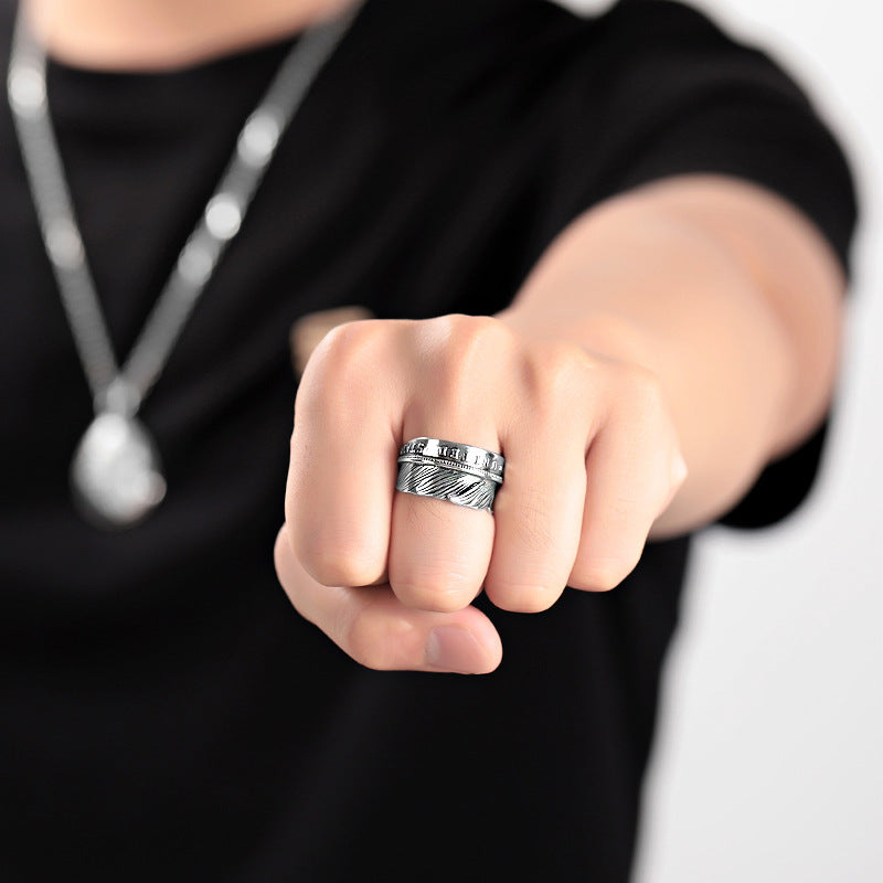 Indian Style S925 Sterling Silver Feather Ring