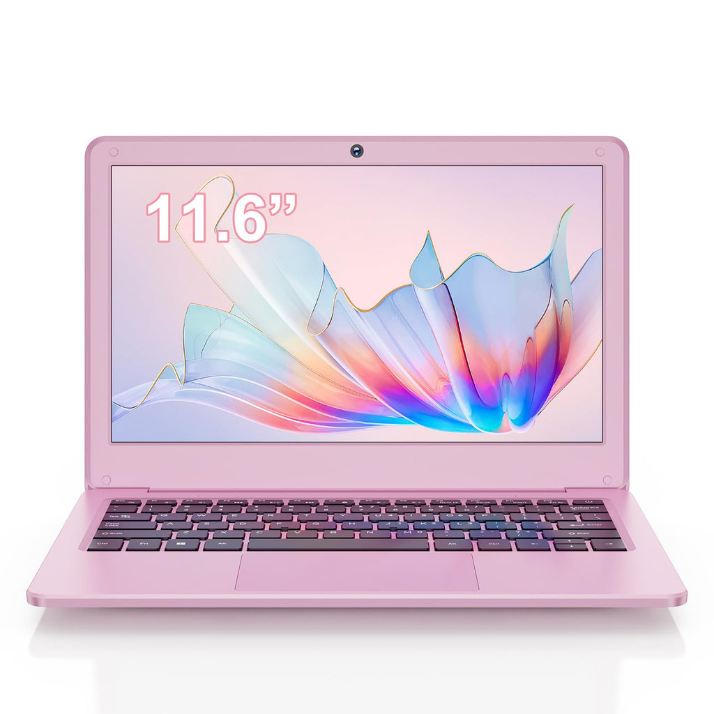 PONKLOIE Laptop 11.6" Laptops Computer Small Size Mini Laptop 8GB RAM N4000 Dual Core Processor128GB ROM SSD Slim and Lightweight Notebook for Work School Travel Pink Laptops (Pink)