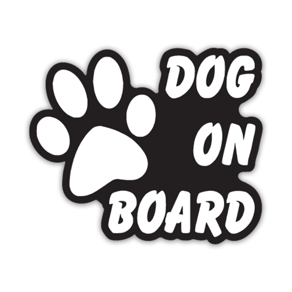 Dog on Board Vinyl Decal Sticker | Cars Trucks Vans Walls Laptops Cups | White on Black | 6 X 5 Inches | KCD910