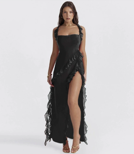 Victoria Ross Maxi Dress with Ruffle Details (One Piece)