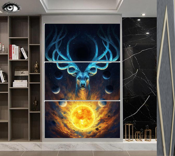 Deer Sun Canvas Wall Art for Home Decoration