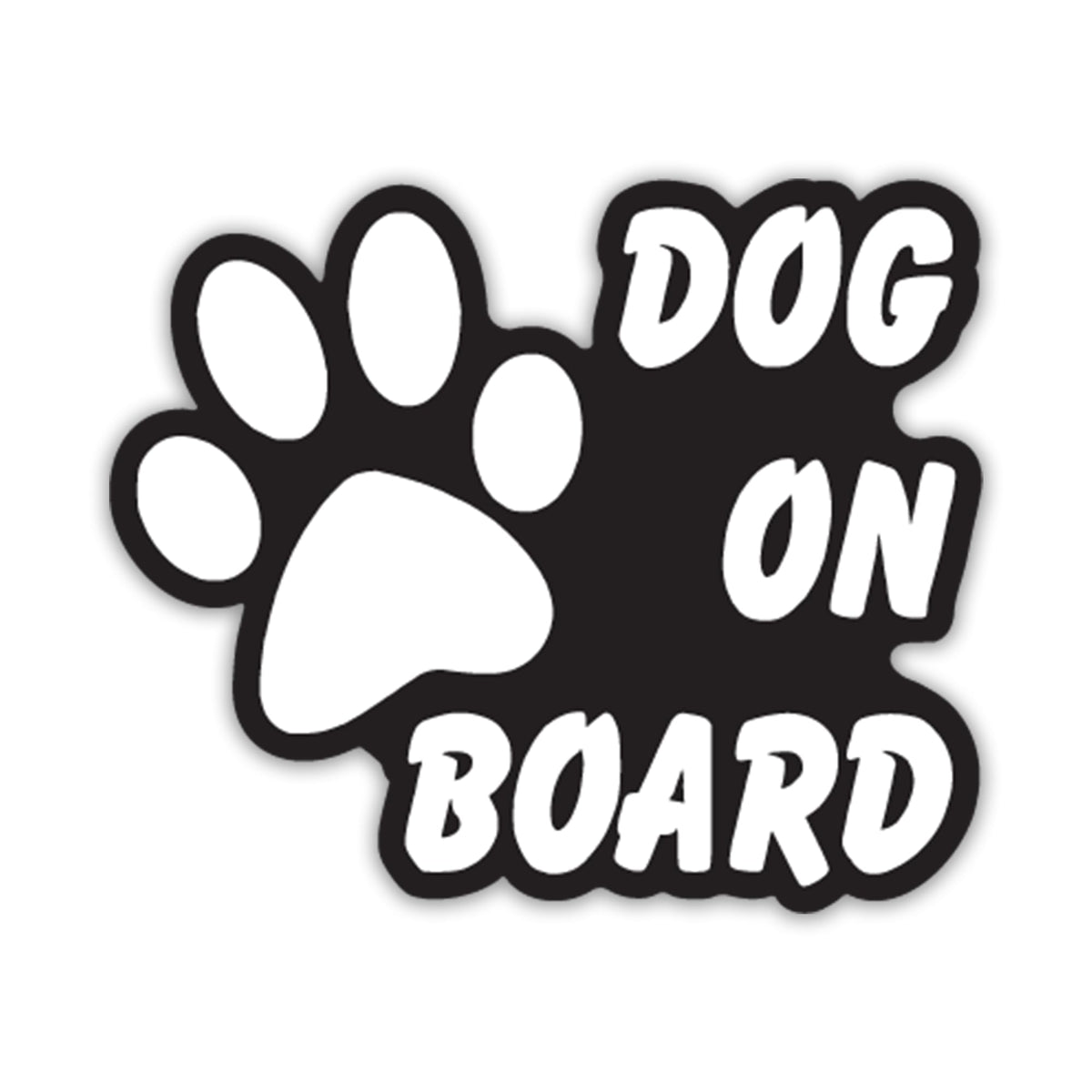 Dog on Board Vinyl Decal Sticker | Cars Trucks Vans Walls Laptops Cups | White on Black | 6 X 5 Inches | KCD910