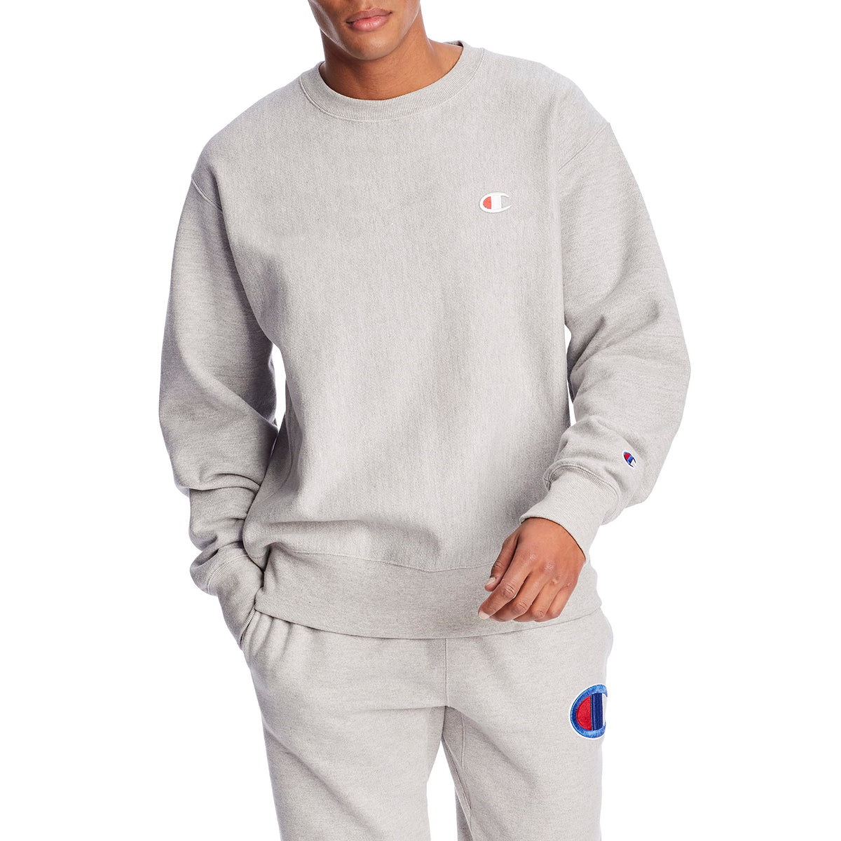 Champion Mens Reverse Weave Sweatshirt Oxford Gray Medium
