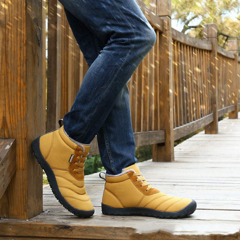 Winter High Top Lace Up Velvet Cotton Shoes