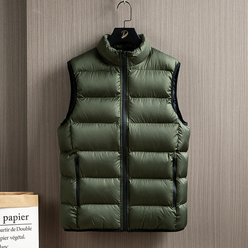 Men's Fluffy Polyester Fiber Waistcoat - Windproof & Warm