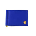 Versace Smooth Vitello Leather Blue Money Clip Wallet