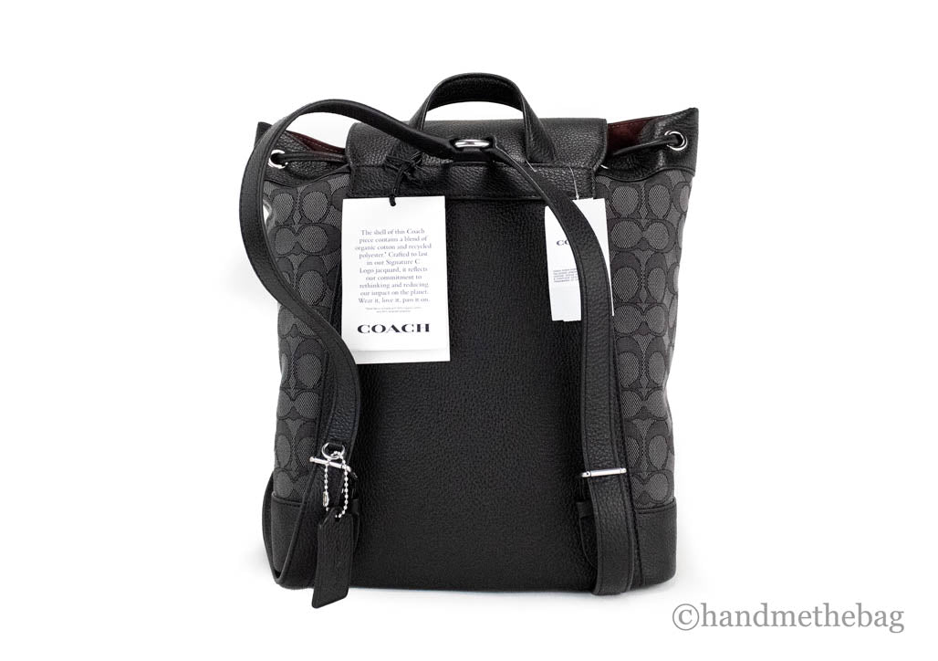 Coach Dempsey Black Smoke Signature Jacquard Canvas Patch Backpack