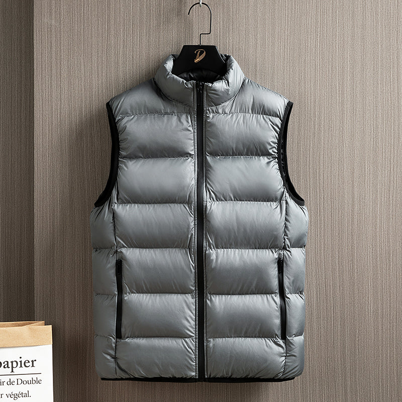 Men's Fluffy Polyester Fiber Waistcoat - Windproof & Warm