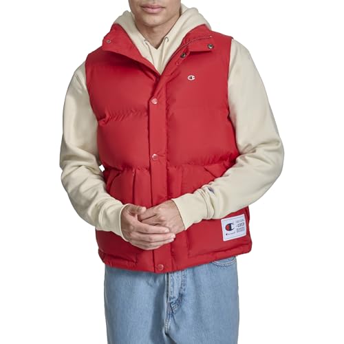 Champion Mens Puffer Vest with Logo Chili Pepper