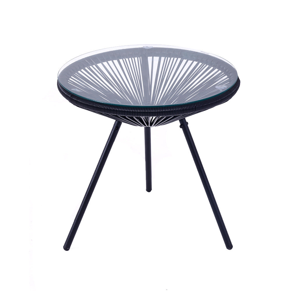 3-Piece Outdoor Patio Rattan Chair Set with Table