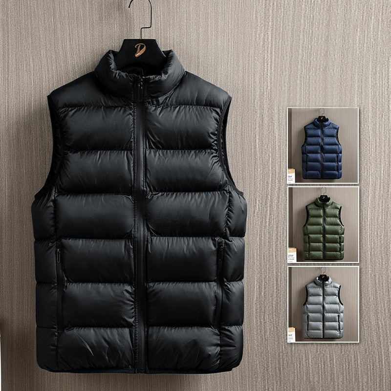 Men's Fluffy Polyester Fiber Waistcoat - Windproof & Warm